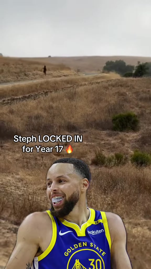 生涯第17年库里进行户外跑步训练怪不得体力如此之好